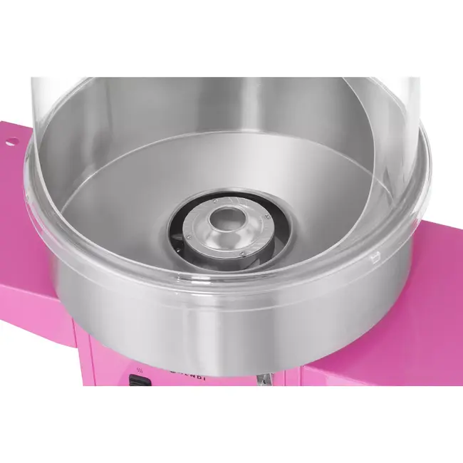 HENDI suikerspinmachine op verrijdbare wagen - koolstofstaal en roestvast staal - 948x520x(H)914 mm - pastelroze - voor suikerspin op festivals en evenementen