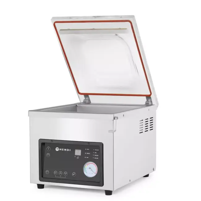 HENDI Vacuumverpakkingsmachine met kamer - roestvast staal - vacuumeren en afdichten - sealbalk 26 cm - zilver - voor voedsel en technische producten