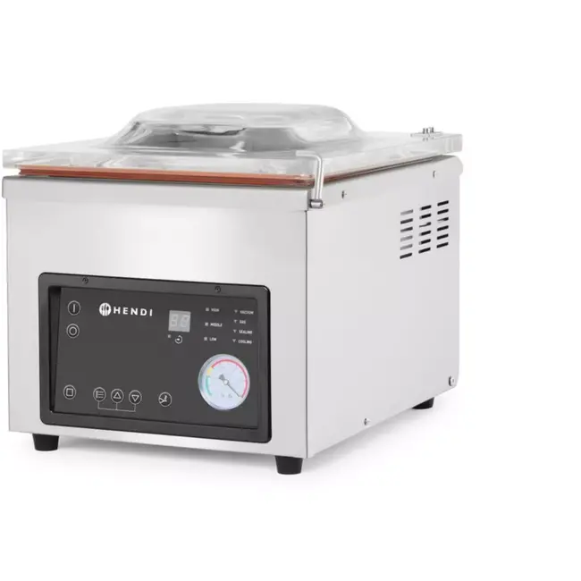 HENDI Vacuumverpakkingsmachine met kamer - roestvast staal - vacuumeren en afdichten - sealbalk 26 cm - zilver - voor voedsel en technische producten