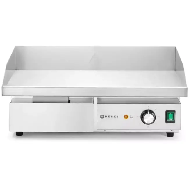 HENDI Elektrische bakplaat vlak - roestvast staal - met vetlade - 55x43x24 cm - zilver - horeca