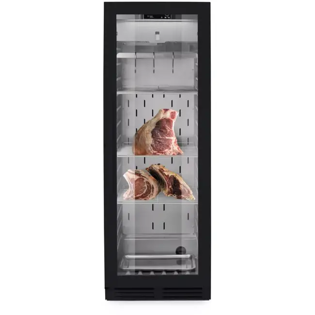 Arktic vleesrijpingskast - roestvast staal en gehard glas - UVC-sterilisatie en vochtregeling - 69,5x76x172 cm - zwart - 352 liter - voor professioneel gebruik