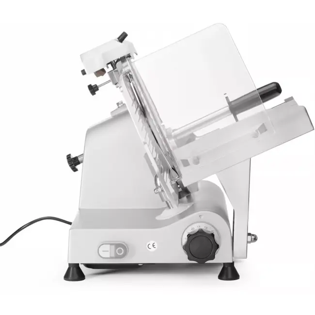 HENDI Vleeswaren- en kaassnijmachine - geanodiseerd aluminium en roestvast staal - ingebouwde slijper, snijdikte 0-13 mm - mes 30 cm - zilvergrijs - horeca