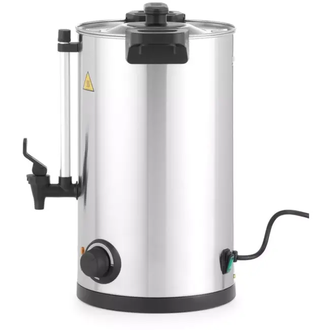 HENDI Warme dranken ketel enkelwandig - rvs - 10 liter - 34x31,5x43 cm - zilver - verwarmt en warmhoudt, instelbare temperatuur 30-100 graden - voor gluhwein en thee