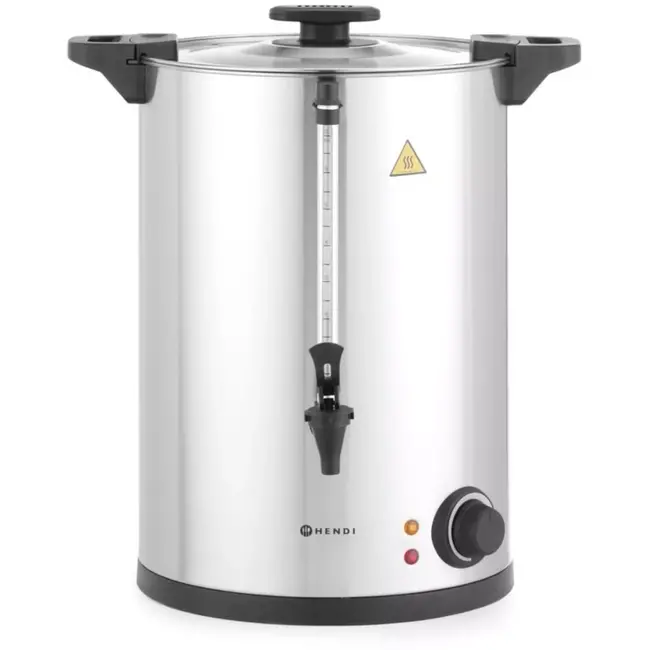 HENDI Warme drankenketel - rvs - enkelwandig - 20 liter - warmhouden en koken - 41,5x38,2x48 cm - zilver - voor gluhwein en thee