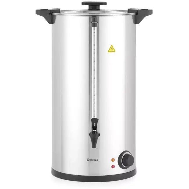 HENDI warme drankenketel - roestvast staal - enkelwandig, koken en warmhouden - 30 liter, 41,5x38,2x62 cm - zilvergrijs - voor thee, koffie en warme wijn