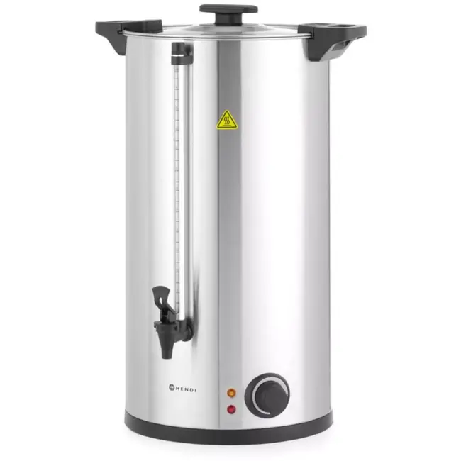 HENDI warme drankenketel - roestvast staal - enkelwandig, koken en warmhouden - 30 liter, 41,5x38,2x62 cm - zilvergrijs - voor thee, koffie en warme wijn
