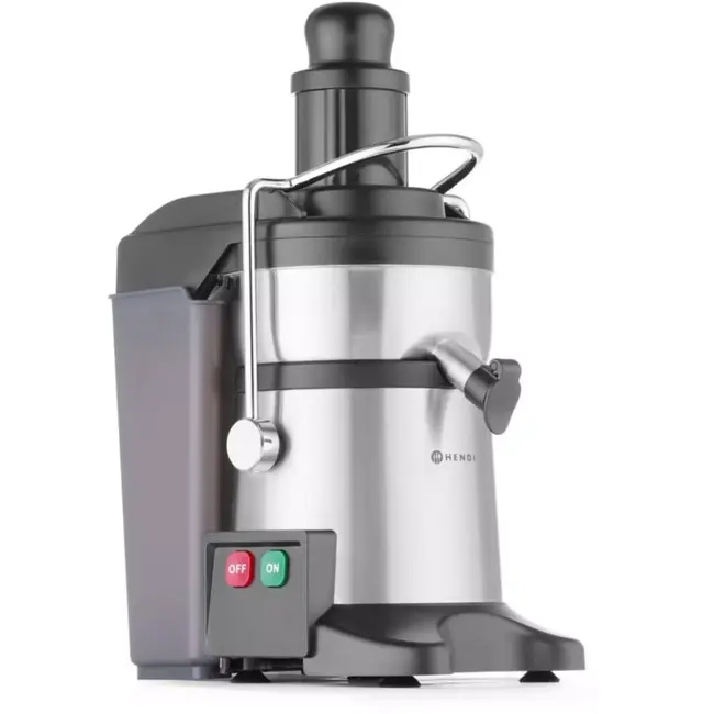 HENDI Sapcentrifuge - roestvast staal en kunststof - compacte uitvoering - 23,3 x 41,6 x 49,3 cm - zilverkleurig - met 4,4 liter pulpcontainer - voor horeca