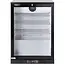 HENDI achterbar drankkoelkast enkele deur - staal met poedercoating en gehard glas - 60x53x86,5 cm - zwart - 105 liter - met slot - geventileerde koeling voor horeca