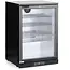HENDI achterbar drankkoelkast enkele deur - staal met poedercoating en gehard glas - 60x53x86,5 cm - zwart - 105 liter - met slot - geventileerde koeling voor horeca