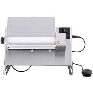 HENDI Elektrische deeguitrolmachine - roestvrij staal en HDPE - verstelbare dikte 0-4 mm - 48x33,5x(H)43 cm - zilver - voor pizza, pasta en ravioli