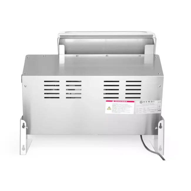 HENDI Elektrische deeguitrolmachine - roestvrij staal en HDPE - verstelbare dikte 0-4 mm - 48x33,5x(H)43 cm - zilver - voor pizza, pasta en ravioli