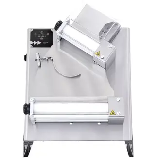 HENDI professionele elektrische deegroller - roestvast staal en kunststof - automatische startfunctie - werkbreedte 26-40 cm - zilver - voor pizzadeeg en pasta