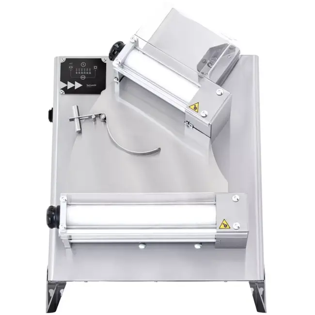 HENDI professionele elektrische deegroller - roestvast staal en kunststof - automatische startfunctie - werkbreedte 26-40 cm - zilver - voor pizzadeeg en pasta