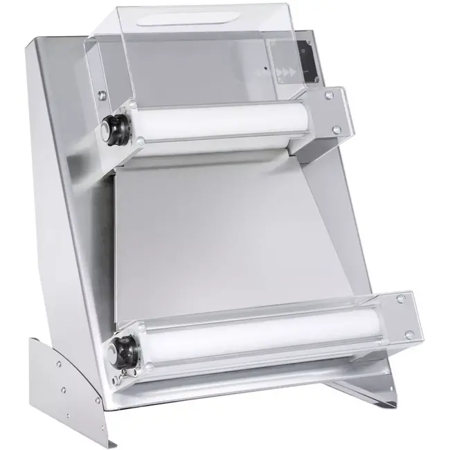 HENDI elektrische deeguitroller - rvs en polyethyleen - koud deeg, dikte 0-4 mm, breedte 26-45 cm - 665x435x(H)715 mm - zilvergrijs - pizzeria en bakkerij