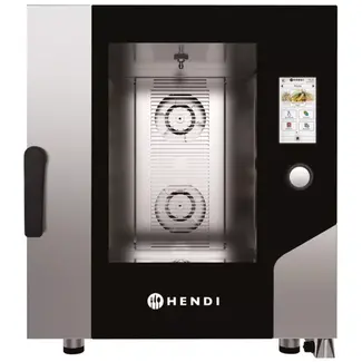 HENDI convectiestoomoven - roestvast staal - elektrisch met directe stoom en aanraakscherm - 73x78,4x(H)85 cm - zilver - 7 x GN 1/1 - voor horeca