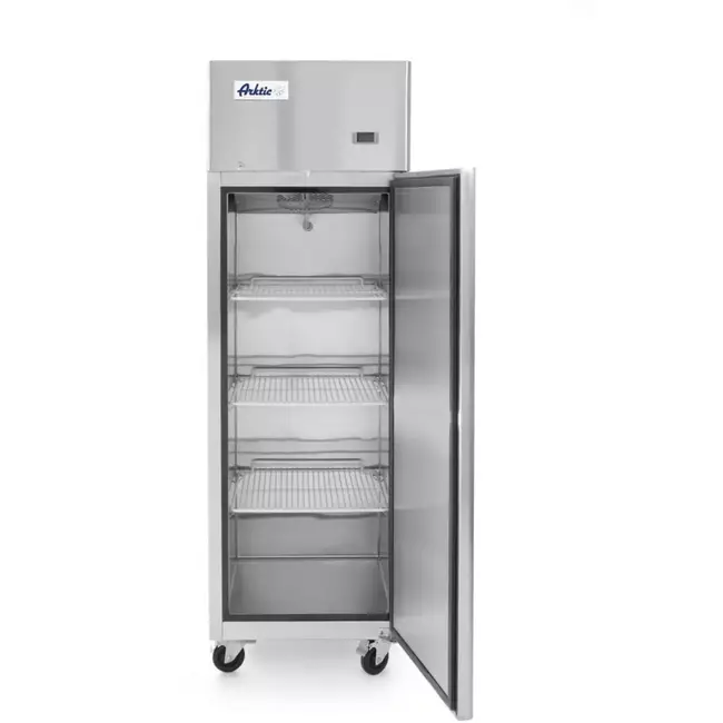 HENDI vrieskast - rvs - enkele deur, 410 liter, geforceerde luchtkoeling en automatische ontdooiing - 60x74x195 cm - zilvergrijs - voor horeca en professionele keukens