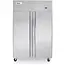 HENDI Horecakoelkast 2-deurs 900 liter - roestvast staal - 1200x740x(H)1950 mm - zilverkleurig - geforceerde luchtkoeling, automatische ontdooiing - op wielen