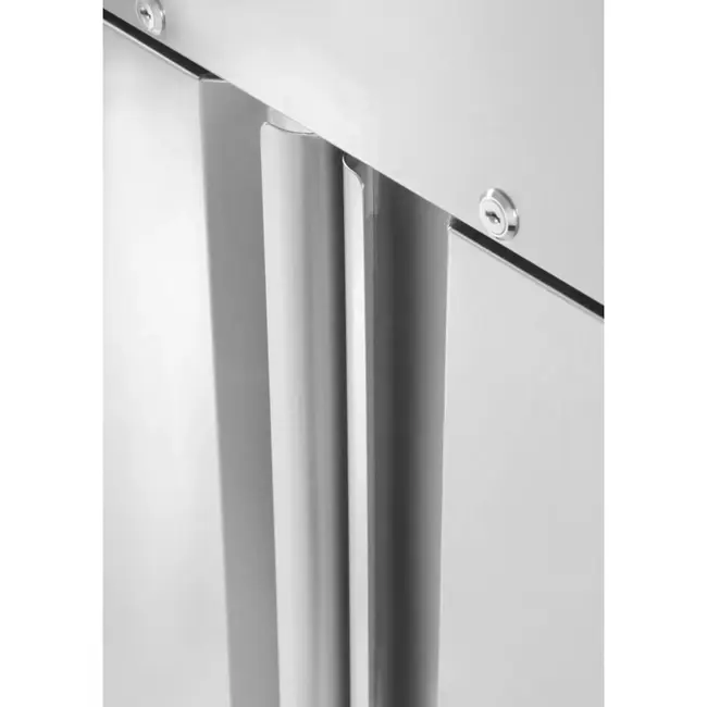 HENDI Horecakoelkast 2-deurs 900 liter - roestvast staal - 1200x740x(H)1950 mm - zilverkleurig - geforceerde luchtkoeling, automatische ontdooiing - op wielen