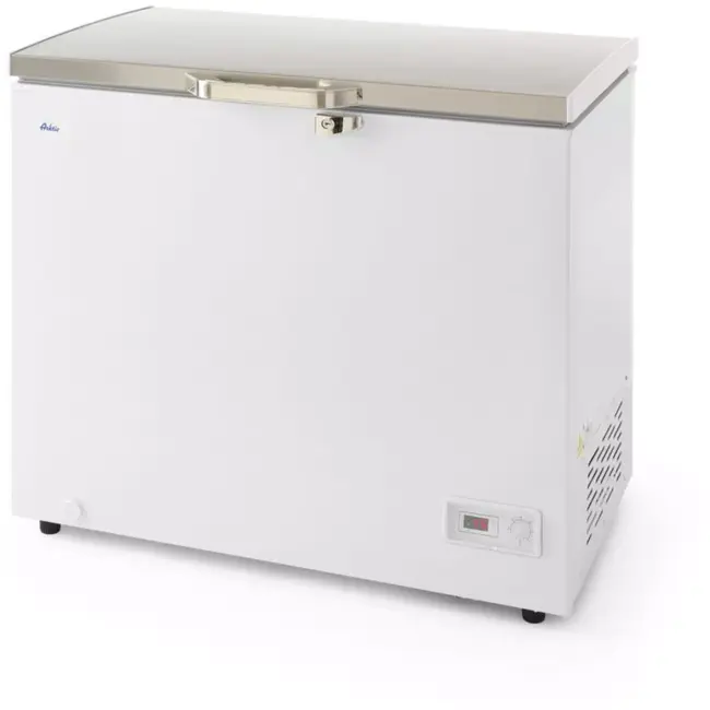 HENDI Vrieskist - aluminium behuizing, stalen deur - 190 liter - 95,3 x 60,7 x 84 cm - wit - zelfsluitend deksel, led-verlichting - horeca