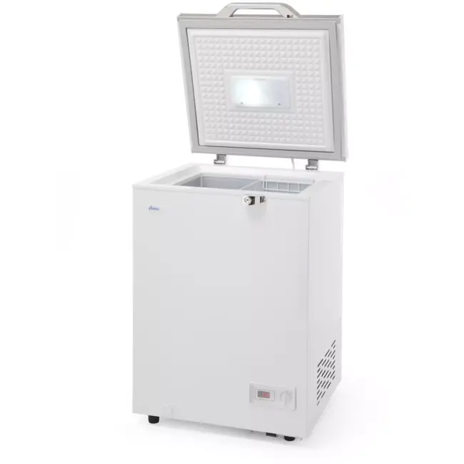 HENDI vrieskist 93 liter - aluminium en staal - zelfsluitend deksel, handmatig ontdooien - 574x608x(h)845 mm - zilvergrijs - horeca