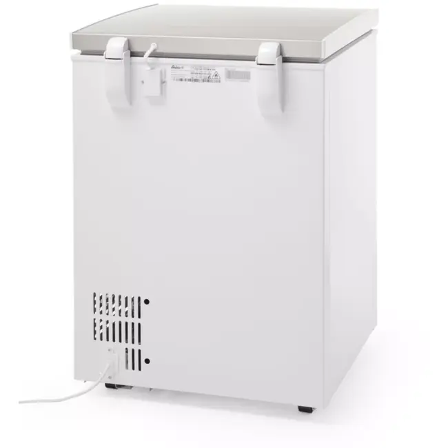 HENDI vrieskist 93 liter - aluminium en staal - zelfsluitend deksel, handmatig ontdooien - 574x608x(h)845 mm - zilvergrijs - horeca