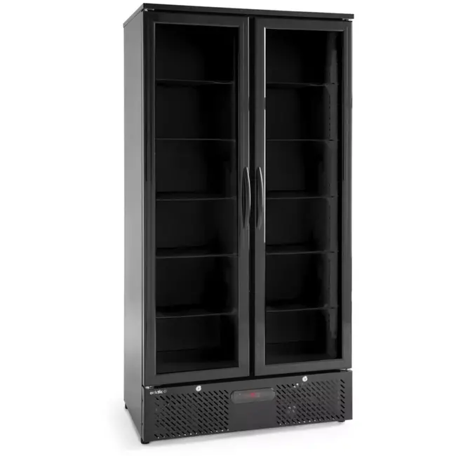 HENDI Dubbeldeurs achterbarkoelkast 384 liter, 90x53x182 cm - zwart - staal - koeling horeca