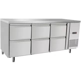 Arktic Koeltoonbank met 6 laden, 420L, 230V/400W, 1795x700x(H)879mm Koeltoonbank met 6 laden