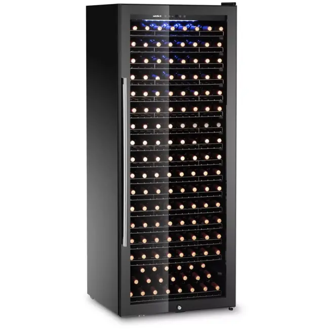Arktic wijnklimaatkast - staal/glas - 1-zone - 690x700x1833 mm - zwart - 224 flessen - horeca