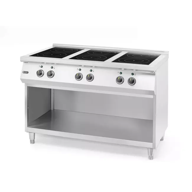 HENDI Inductiekookplaat met 6 kookzones, 400V/25500W, 1200x700x(H)890mm Inductiekookplaat met 6 kookzones