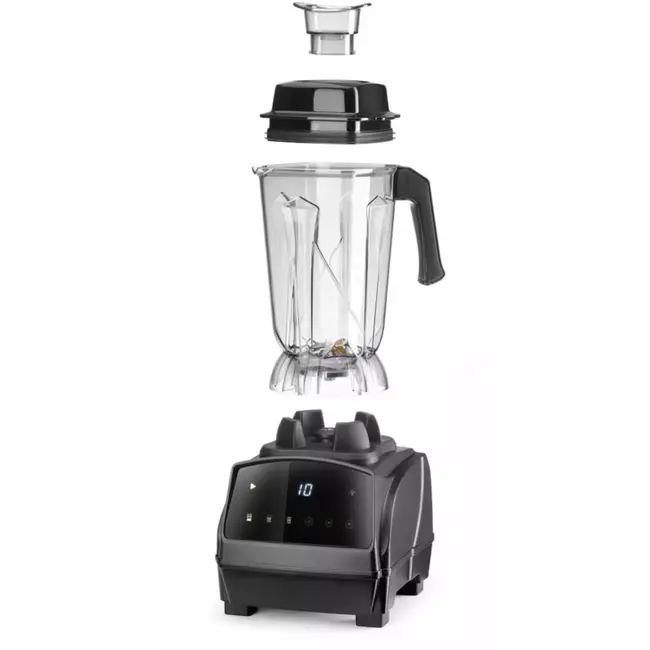 HENDI Digitale barmixer - tritan mengkan en roestvast stalen mes - bpa-vrij, impulsfunctie - 2,5 liter, 22x24x53,5 cm - zwart - voor fruit, groenten en ijs