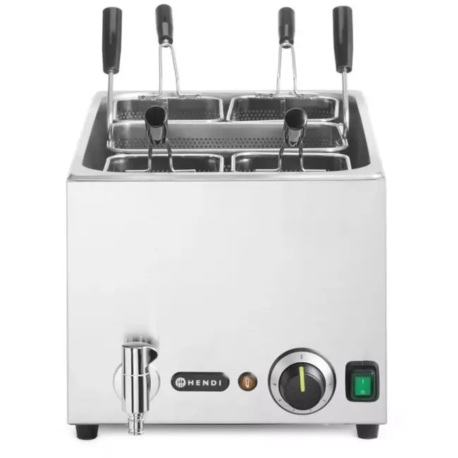 HENDI elektrische pastakoker - roestvast staal 18/8 - 25 liter, 5 manden - 601x326x(H)279 mm - zilverkleurig - horeca