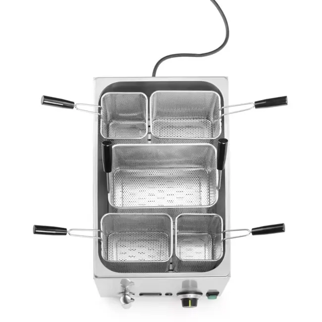 HENDI elektrische pastakoker - roestvast staal 18/8 - 25 liter, 5 manden - 601x326x(H)279 mm - zilverkleurig - horeca