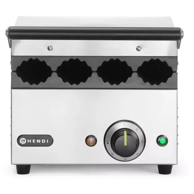 HENDI Contactgrill - rvs en gietijzer - hotdogbroodjes en wraps, 4 sleuven - 385x285x(H)254 mm