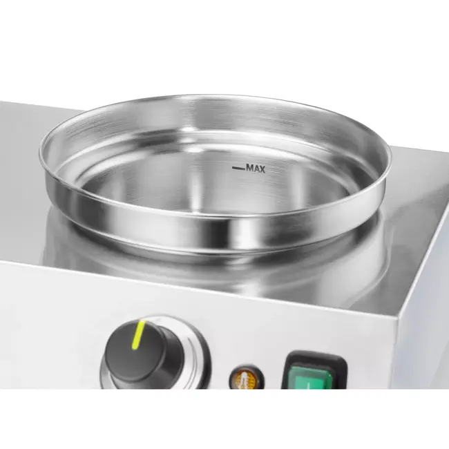 HENDI Worsten- en broodjesverwarmer - roestvast staal en glas - glazen cilinder, 4 verwarmingsstaven - 50x31x39,5 cm - zilver en transparant - voor worstjes tot 24 cm