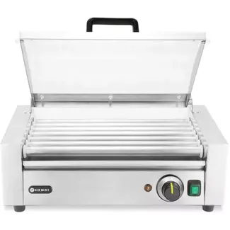 HENDI Worstrolgrill, 1-zone met energiebesparend deksel, 230V/620W, 566x375x(H)259mm Worstrolgrill, 1-zone met energiebesparend deksel