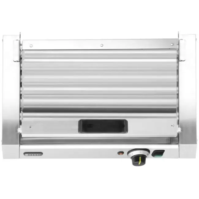 HENDI worstenroller roestvrij staal met energiebesparend deksel rollengte 45 cm zilver horeca