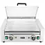 HENDI worstrolgrill rvs, rollengte 45 cm, energiezuinig glazen deksel, 2 zones, horeca, zilver