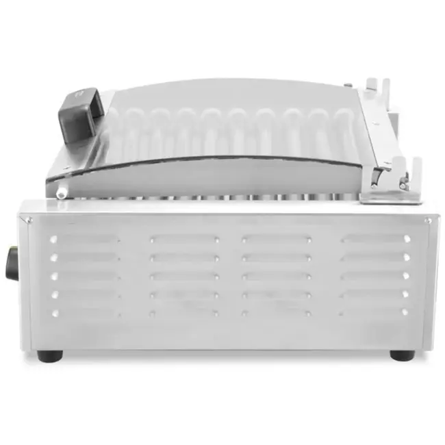 HENDI worstrolgrill rvs, rollengte 45 cm, energiezuinig glazen deksel, 2 zones, horeca, zilver
