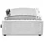 HENDI worstrolgrill rvs, rollengte 45 cm, energiezuinig glazen deksel, 2 zones, horeca, zilver