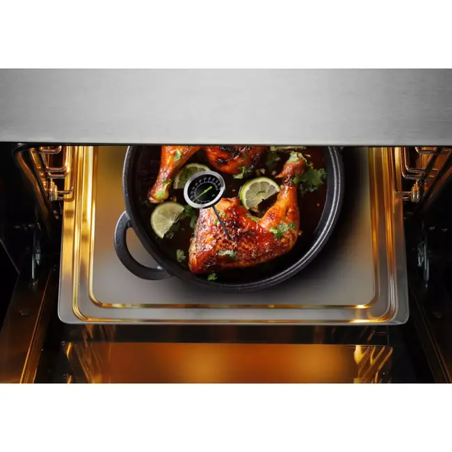 HENDI Analoge keukenthermometer - roestvast staal en veiligheidsglas - diameter 5,2 cm, hoogte 14 cm - zilverkleurig - 0 tot 300 graden - voor professionele keuken