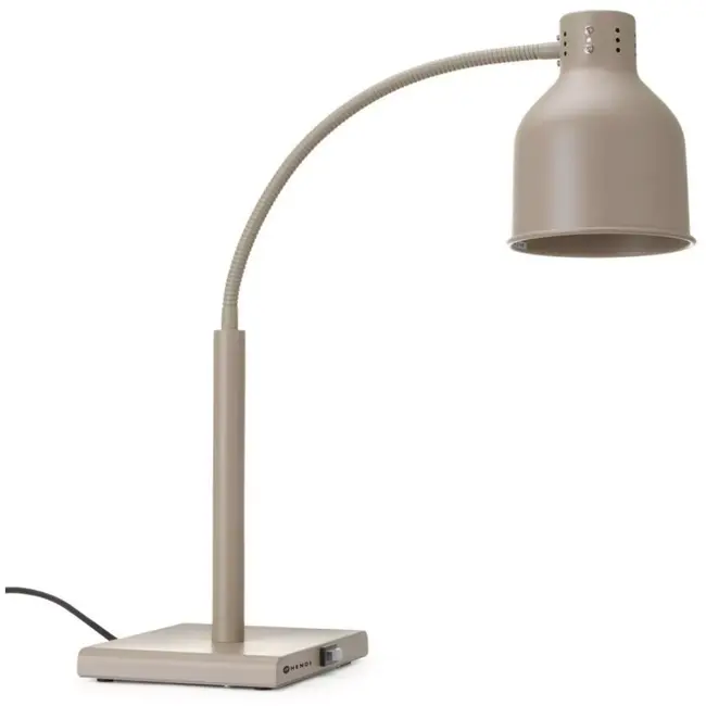 HENDI Warmhoudlamp - metaal met antiroestlaag - flexibele arm en infrarood - 26,8x20,3x(h)66 cm - beige - buffet en keuken