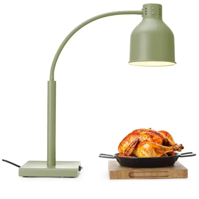 HENDI Warmtelamp met flexibele arm - ijzer met antiroestlaag - 26,8 x 20,3 x 66 cm - groen - warmhouden van voedsel - buffet en horeca