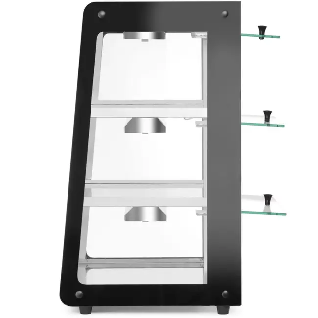 HENDI Warmhoudvitrine opzetmodel - koolstofstaal, gehard glas - 472x447x775 mm - zwart - horeca