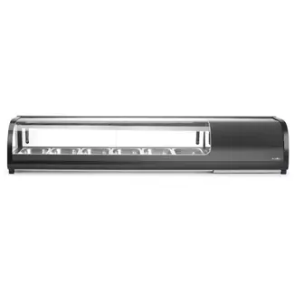 Arktic Sushi display, Inclusief containers: 6x GN 1/3 (H) 40 mm., GN 1/3, Zwart, 220-240V/190W, 1529x426x(H)296mm Sushi display Inclusief containers: 6x GN 1/3 (H) 40 mm.