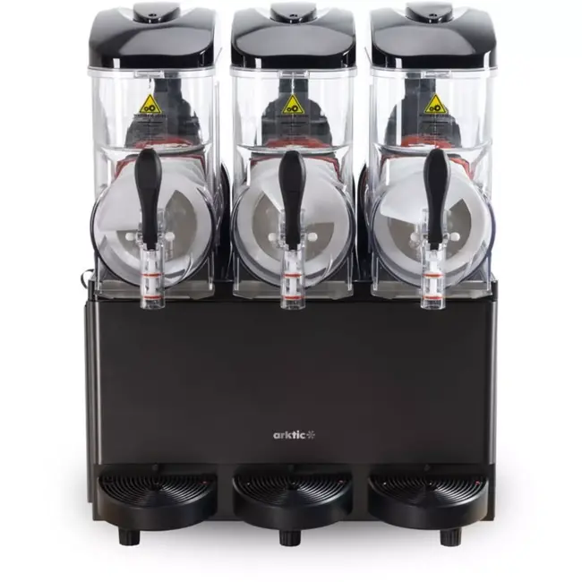 Arktic slushmachine rvs - 3 x 12 l - 61x49x77,5 cm - zwart - koele dranken en slushijs - horeca