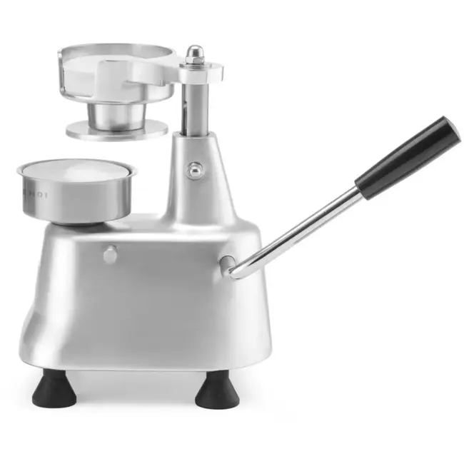 HENDI hamburgerpers - geanodiseerd aluminium en roestvast staal - automatische uitwerper - diameter 10 cm - zilverkleurig - 24x23x(H)25 cm - voor horeca
