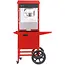 HENDI popcornmachine met kar - aluminium en staal, veiligheidsglas - verwarmde bodem en verlichting - 94 x 51 x 155,3 cm - rood - voor horeca en evenementen