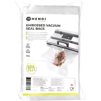 HENDI vacuumzakken met relief - PA/PE - 15x25 cm - transparant - 100 stuks voor voedselbewaring