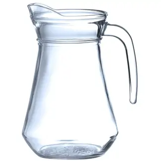 HENDI Glazen schenkkan - 1 liter - diameter 100 mm x hoogte 198 mm - vaatwasmachinebestendig - transparant - voor sap, water en thee