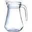 HENDI Glazen schenkkan - 1 liter - diameter 100 mm x hoogte 198 mm - vaatwasmachinebestendig - transparant - voor sap, water en thee